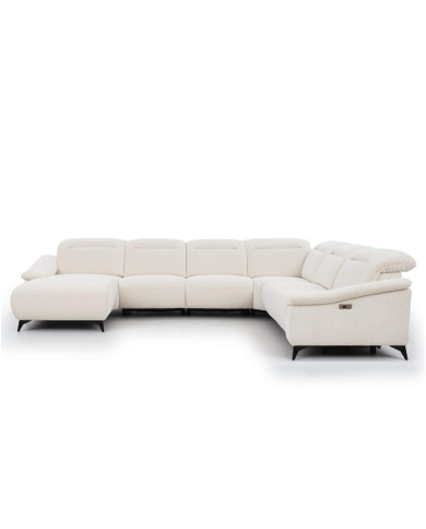 Narożnik Gappa 1B REC+ 1REC+R+1+1+OB, regulowane zagłówki, 2 reclinery, Stagra