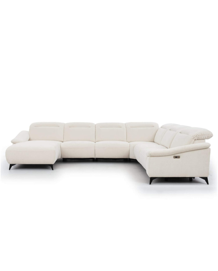 Narożnik Gappa 1B REC+ 1REC+R+1+1+OB, regulowane zagłówki, 2 reclinery, Stagra