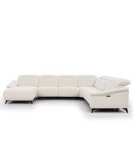 Narożnik Gappa 1B REC+1REC+R+1+1+OB, regulowane zagłówki, 2 reclinery, Stagra