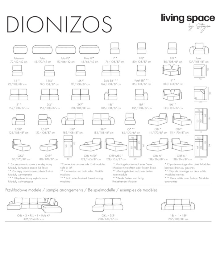 Narożnik Dionizos 1,5B+R+3B, Stagra