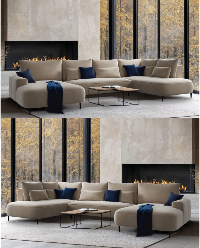 Narożnik Bizante U-form, funkcja spania, pojemnik, COMFORTEO