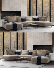 Narożnik Bizante U-form, funkcja spania, pojemnik, COMFORTEO