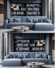 Narożnik Tuzzi S1+S1+OTO, funkcja spania, pojemnik, COMFORTEO