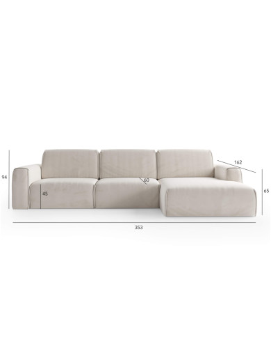 Narożnik Tuzzi S1+S1+OTO, funkcja spania, pojemnik, COMFORTEO