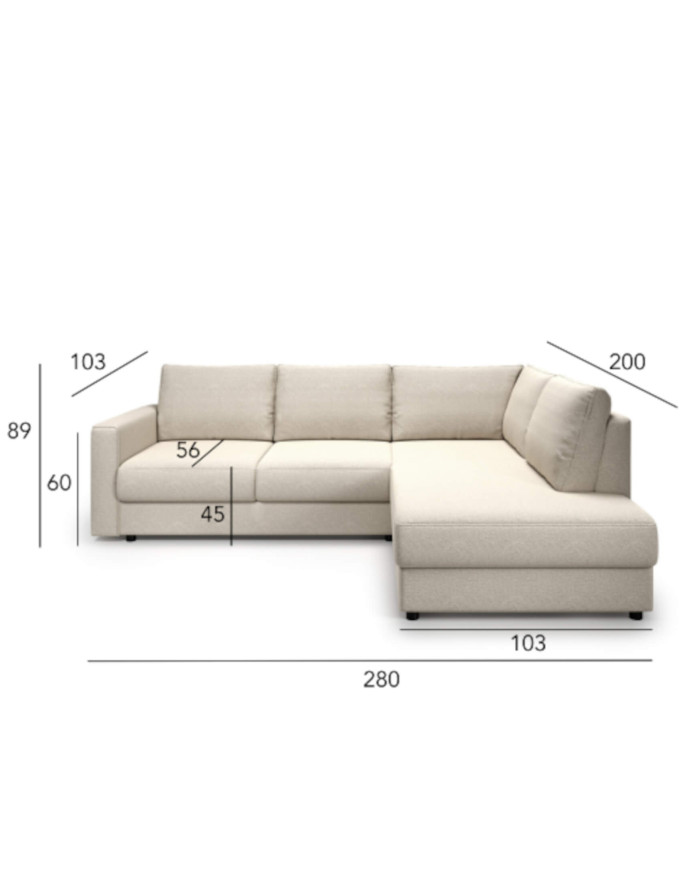 Narożnik Delanto Zamknięty, włoska funkcja spania, pojemnik, COMFORTEO