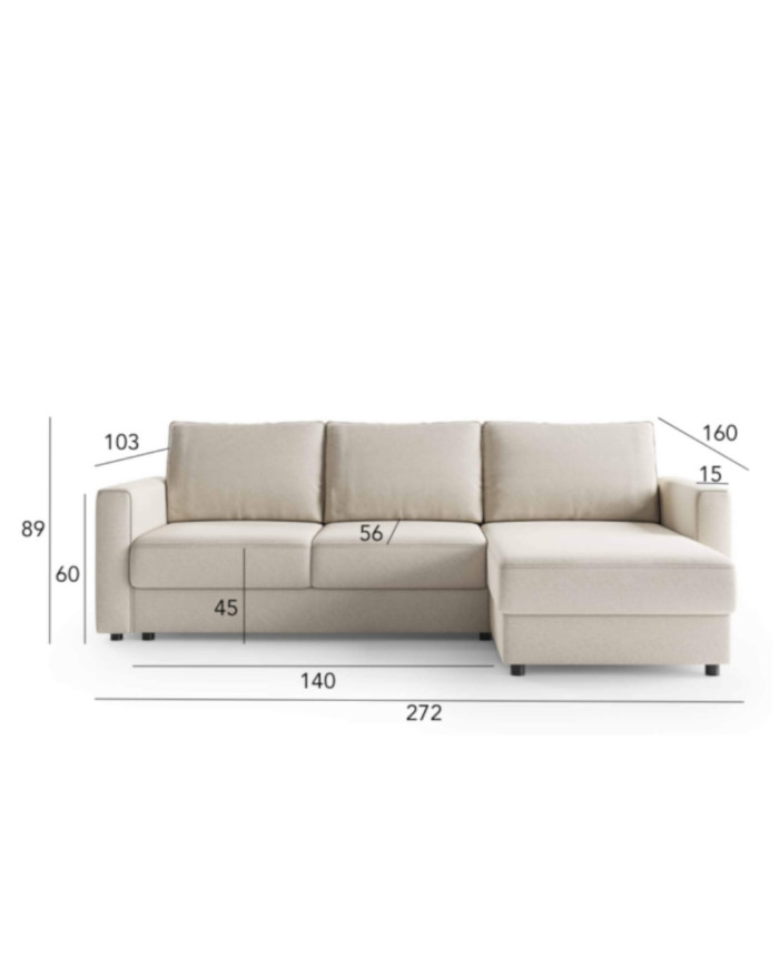 Narożnik Delanto Otwarty, włoska funkcja spania, pojemnik, COMFORTEO