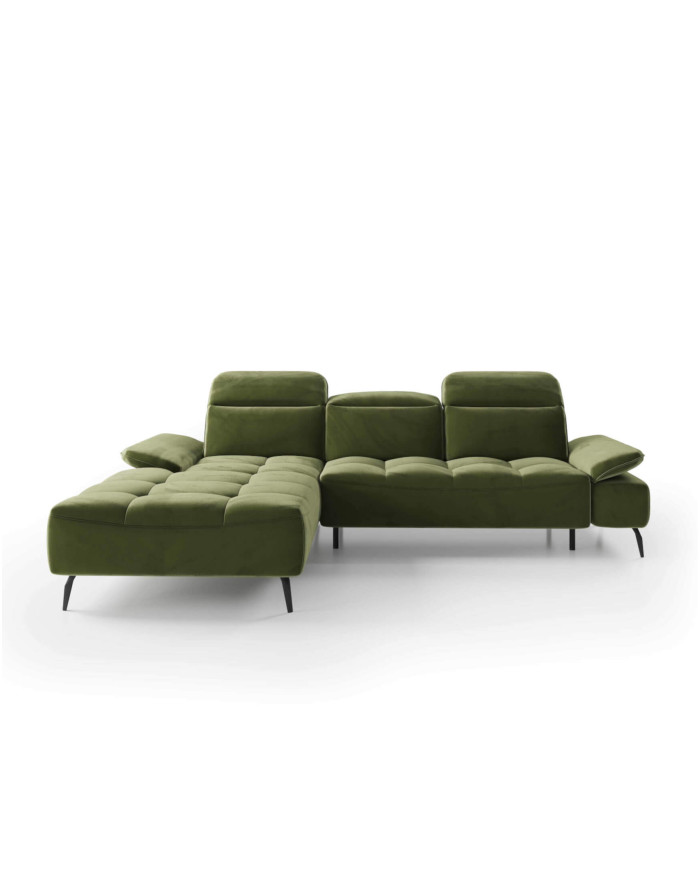 Narożnik Manson, elektryczny wysuw siedziska, regulowane zagłówki i podłokietniki, COMFORTEO