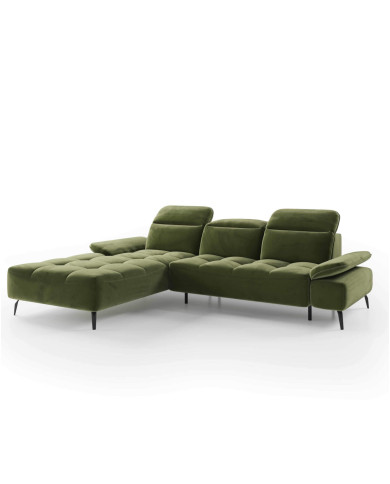 Narożnik Manson, elektryczny wysuw siedziska, regulowane zagłówki i podłokietniki, COMFORTEO