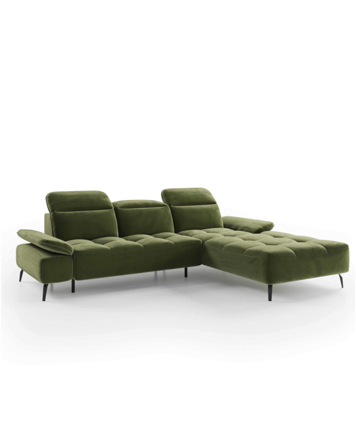 Narożnik Manson, elektryczny wysuw siedziska, regulowane zagłówki i podłokietniki, COMFORTEO