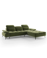 Narożnik Manson, elektryczny wysuw siedziska, regulowane zagłówki i podłokietniki, COMFORTEO