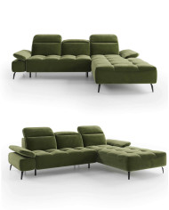 Narożnik Manson, elektryczny wysuw siedziska, regulowane zagłówki i podłokietniki, COMFORTEO