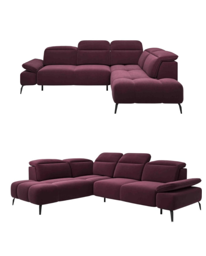 Narożnik Manson Zamknięty, elektryczny wysuw siedziska, regulowane zagłówki i podłokietniki, COMFORTEO