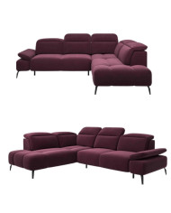 Narożnik Manson Zamknięty, elektryczny wysuw siedziska, regulowane zagłówki i podłokietniki, COMFORTEO