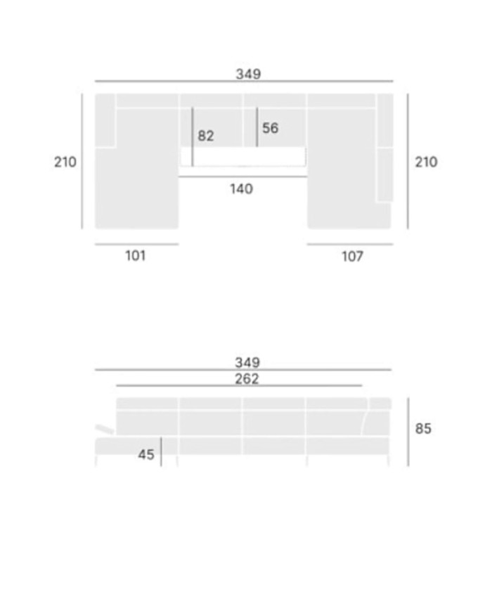 Narożnik Manson U-form, elektryczny wysuw siedziska, regulowane zagłówki i podłokietniki, COMFORTEO