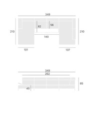 Narożnik Manson U-form, elektryczny wysuw siedziska, regulowane zagłówki i podłokietniki, COMFORTEO