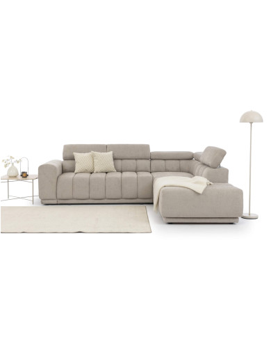 Narożnik Augusto 3FB+R+OS, funkcja spania, topper, pojemnik, regulowane zagłówki, Stagra