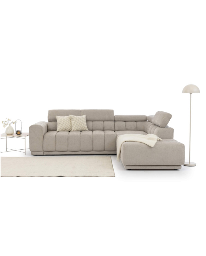 Narożnik Augusto 3FB+R+OS, funkcja spania, topper, pojemnik, regulowane zagłówki, Stagra