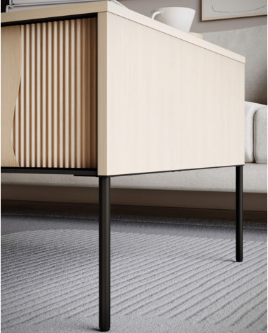 Stolik kawowy Flow FW-06, zamykana półka, Dąb vincenza bielona/ Czarny, LENART