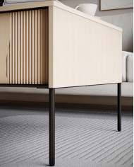 Stolik kawowy Flow FW-06, zamykana półka, Dąb vincenza bielona/ Czarny, LENART