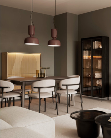 Komoda Flow FW-02 z oświetleniem, czterodrzwiowa, Dąb vincenza bielona/ Czarny, LENART