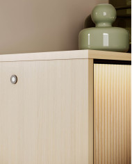 Szafka nocna Flow FW-07 z oświetleniem i szufladą, Dąb vincenza bielona/ Czarny, LENART