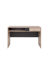 Biurko Allmo AL9, drzwi, szuflada, wnęka regałowa, Dąb estana jasny/ Antracyt, MEBLAR