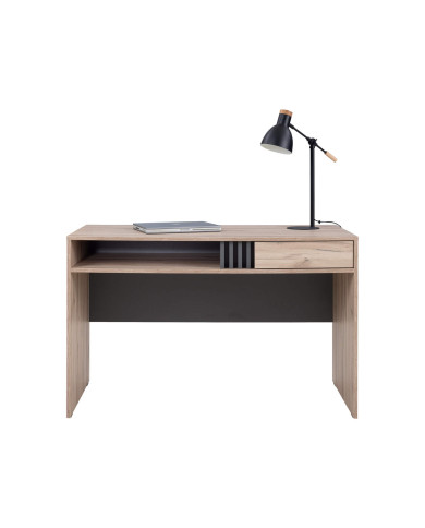 Biurko Allmo AL09, drzwi, szuflada, wnęka regałowa, Dąb estana jasny/ Antracyt, MEBLAR