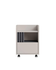 Szafka pod biurko/ kontenerek na kółkach Allmo AL10, szuflada, wnęka, półka, Kaszmir/ Antracyt, MEBLAR