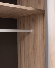 Szafa Allmo AL16, czterodrzwiowa, z lustrami i szufladami, Dąb estana jasny/ Antracyt, MEBLAR