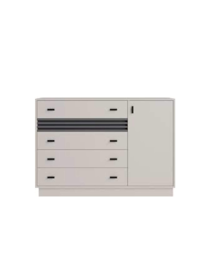 Komoda Allmo AL17, drzwi, szuflady, Kaszmir/ Antracyt, MEBLAR