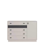 Komoda Allmo AL17, drzwi, szuflady, Kaszmir/ Antracyt, MEBLAR