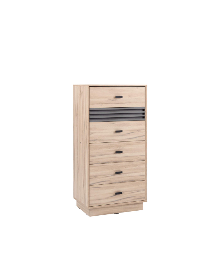 Komoda Allmo AL18, z szufladami, Dąb estana jasny/ Antracyt, MEBLAR