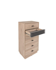 Komoda Allmo AL18, z szufladami, Dąb estana jasny/ Antracyt, MEBLAR