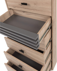 Komoda Allmo AL18, z szufladami, Dąb estana jasny/ Antracyt, MEBLAR