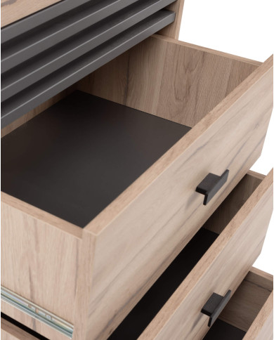 Komoda Allmo AL18, z szufladami, Dąb estana jasny/ Antracyt, MEBLAR