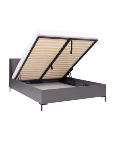 Łóżko Allmo AL19, powierzchnia 160x200 cm, pojemnik, podnośnik, Dąb estana jasny/ Antracyt, MEBLAR