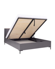 Łóżko Allmo AL19, powierzchnia 160x200 cm, pojemnik, podnośnik, Dąb estana jasny/ Antracyt, MEBLAR