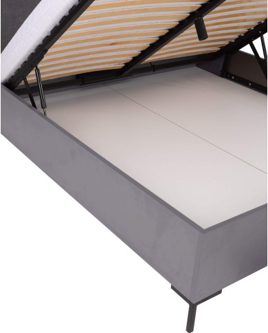 Łóżko Allmo AL19, powierzchnia 160x200 cm, pojemnik, podnośnik, Dąb estana jasny/ Antracyt, MEBLAR