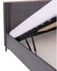 Łóżko Allmo AL19, powierzchnia 160x200 cm, pojemnik, podnośnik, Dąb estana jasny/ Antracyt, MEBLAR