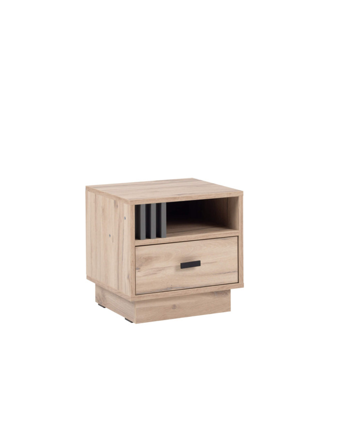 Szafka nocna Allmo AL20, szuflada, wnęka, Dąb estana jasny/ Antracyt, MEBLAR
