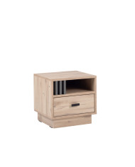 Szafka nocna Allmo AL20, szuflada, wnęka, Dąb estana jasny/ Antracyt, MEBLAR