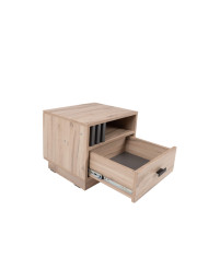 Szafka nocna Allmo AL20, szuflada, wnęka, Dąb estana jasny/ Antracyt, MEBLAR