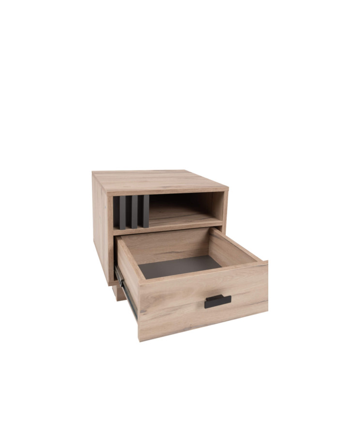 Szafka nocna Allmo AL20, szuflada, wnęka, Dąb estana jasny/ Antracyt, MEBLAR
