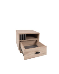 Szafka nocna Allmo AL20, szuflada, wnęka, Dąb estana jasny/ Antracyt, MEBLAR