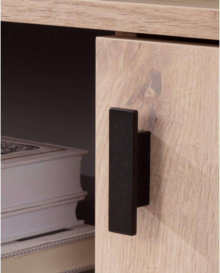 Szafka RTV Allmo AL5, z drzwiami, wnęką i szufladą, Dąb estana jasny/ Antracyt, MEBLAR