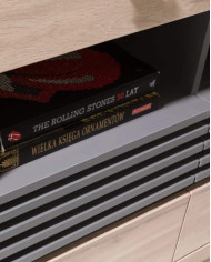 Komoda Allmo AL8, drzwi, szuflady, wnęki regałowe, Dąb estena jasny/ Antracyt, MEBLAR