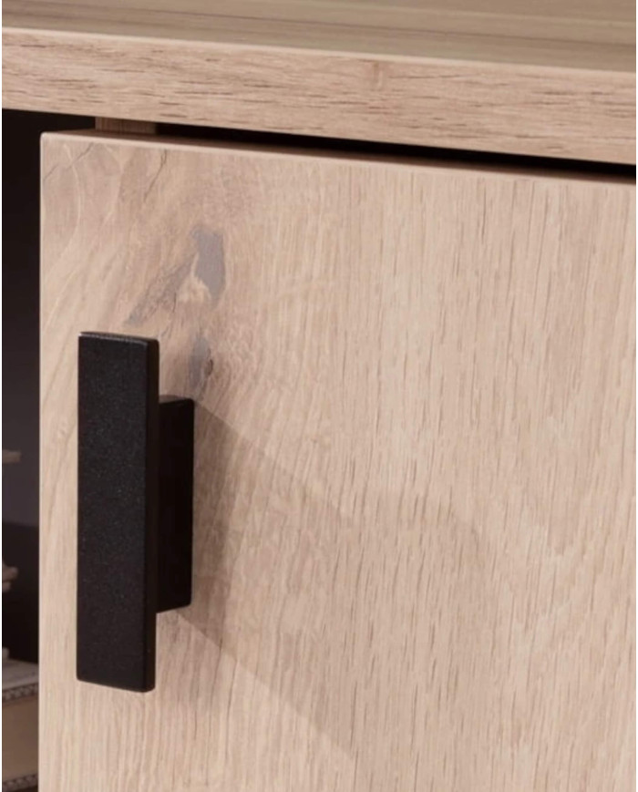 Komoda Allmo AL8, drzwi, szuflady, wnęki regałowe, Dąb estena jasny/ Antracyt, MEBLAR