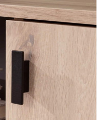 Komoda Allmo AL8, drzwi, szuflady, wnęki regałowe, Dąb estena jasny/ Antracyt, MEBLAR