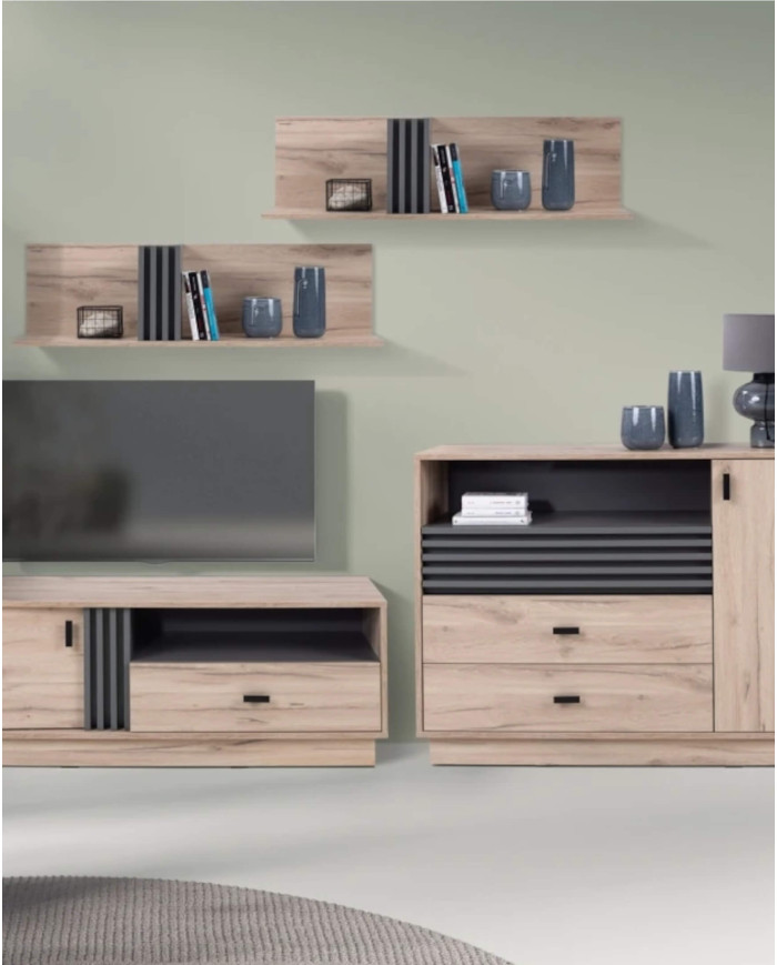 Półka wisząca Allmo AL12, Dąb estana jasny/ Antracyt, MEBLAR