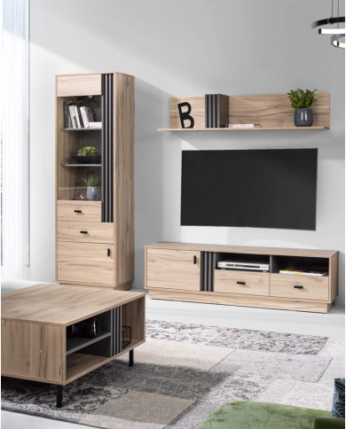 Półka wisząca Allmo AL13, Dąb estana jasny / Antracyt, MEBLAR